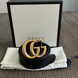 Authentic Black Gucci Marmont Belt